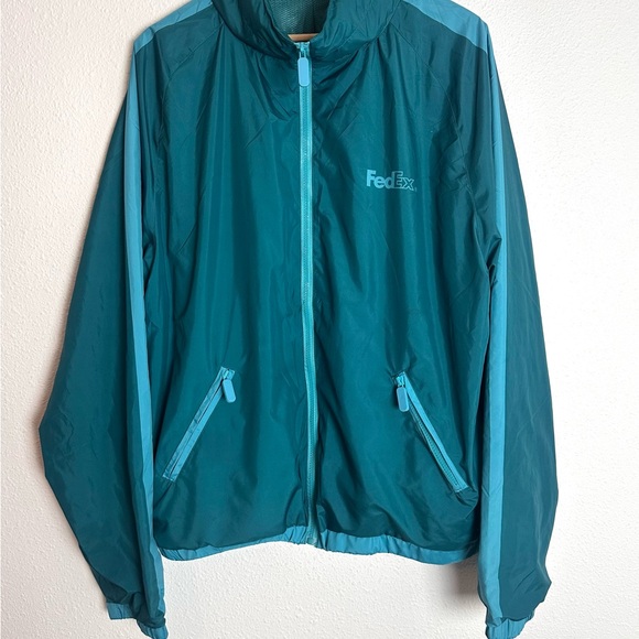 Fedex Ground Windbreaker Full Zip Jacket Blue Mens Size XL - Picture 2 of 7